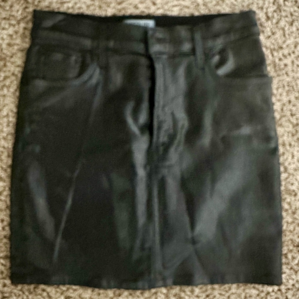 AG Golde black coated mini skirt